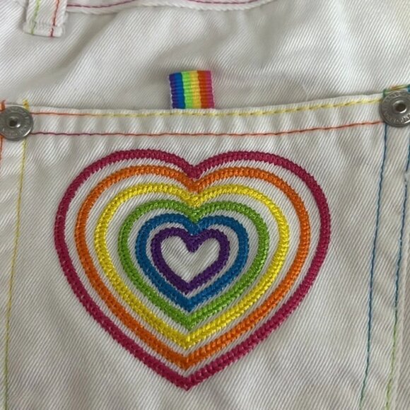 Lisa Frank Vintage Embroidered White Denim Skort/Skirt - Size 7 - Picture 4 of 14